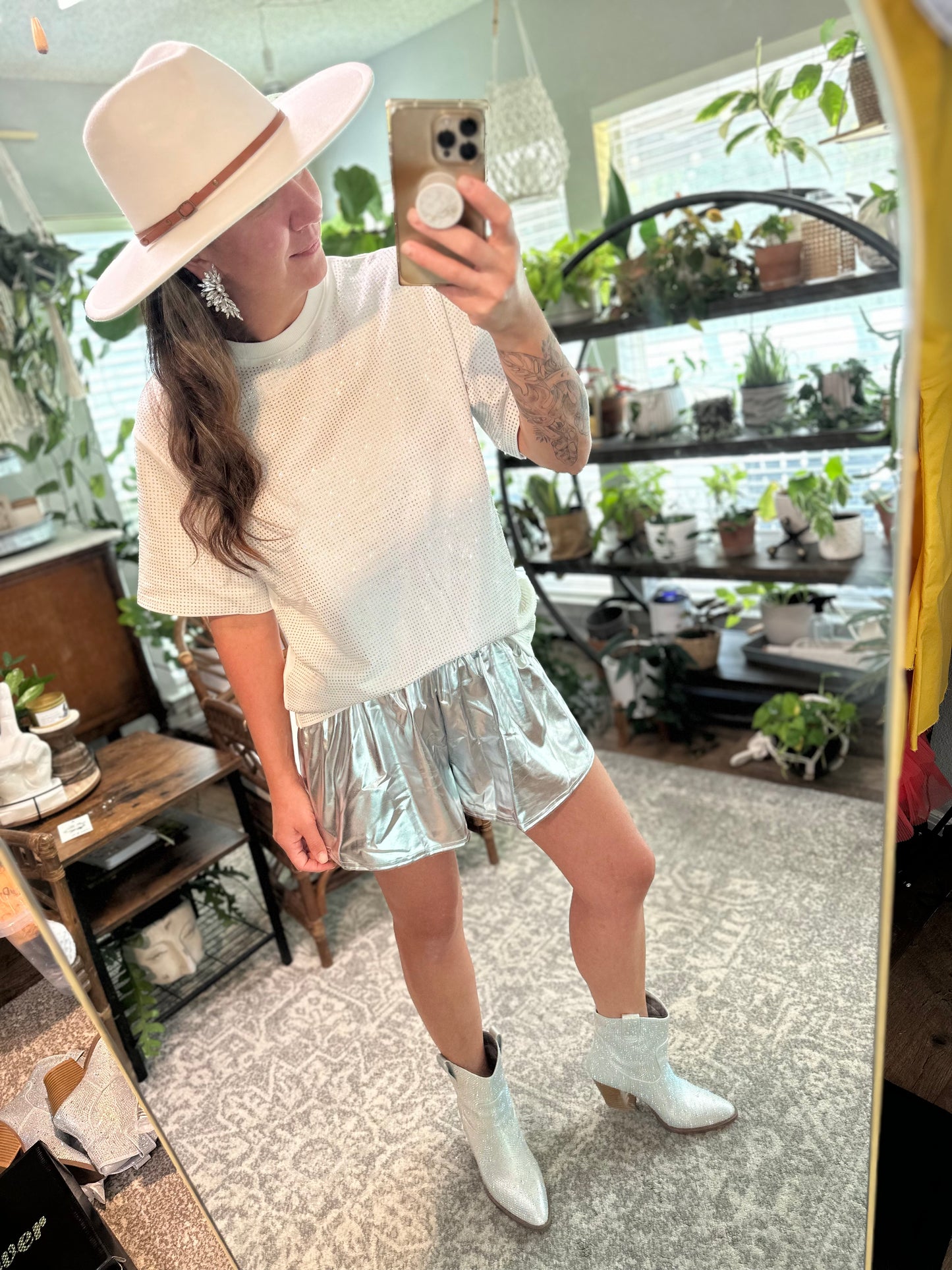 Silver swing shorts