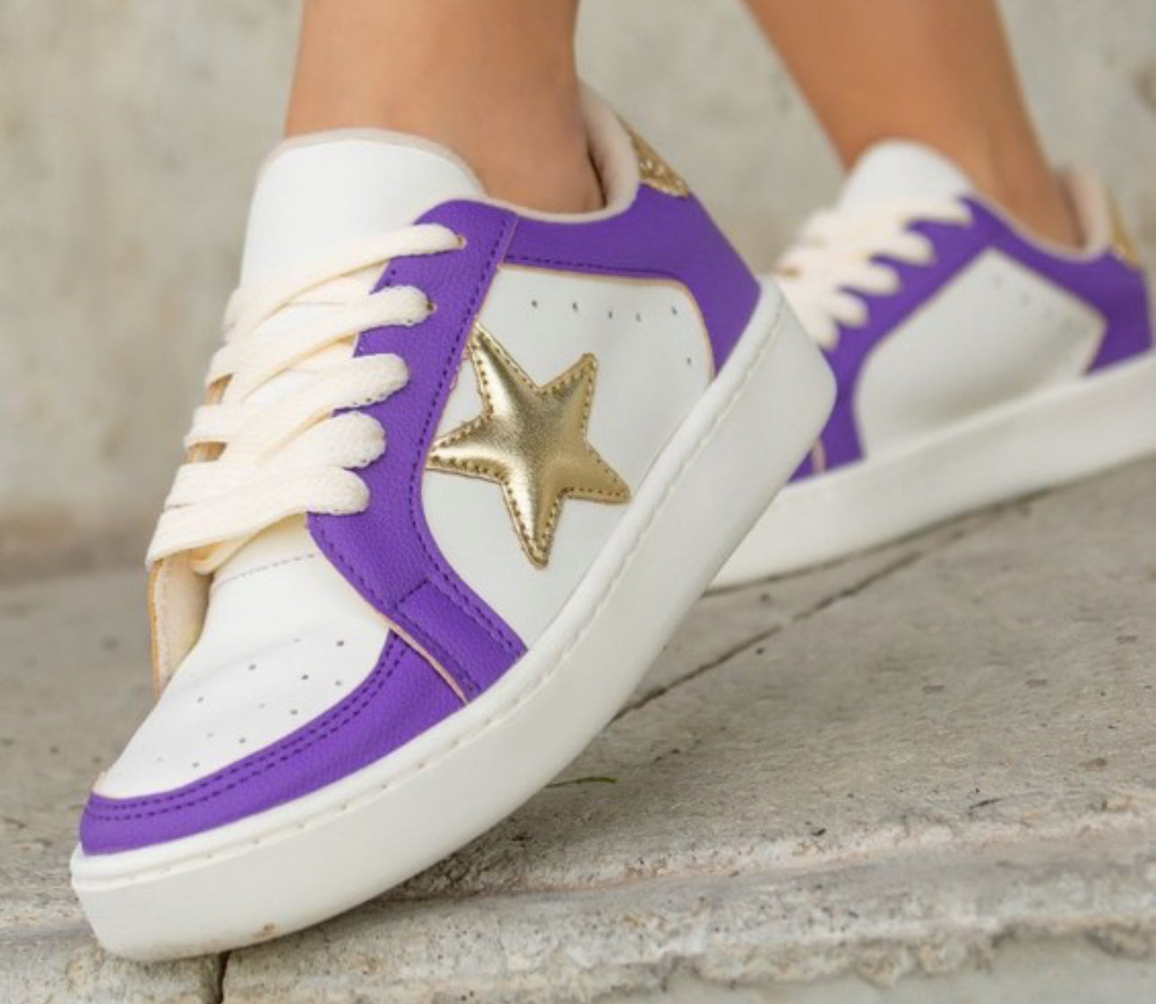 Purple & Gold Sneakers