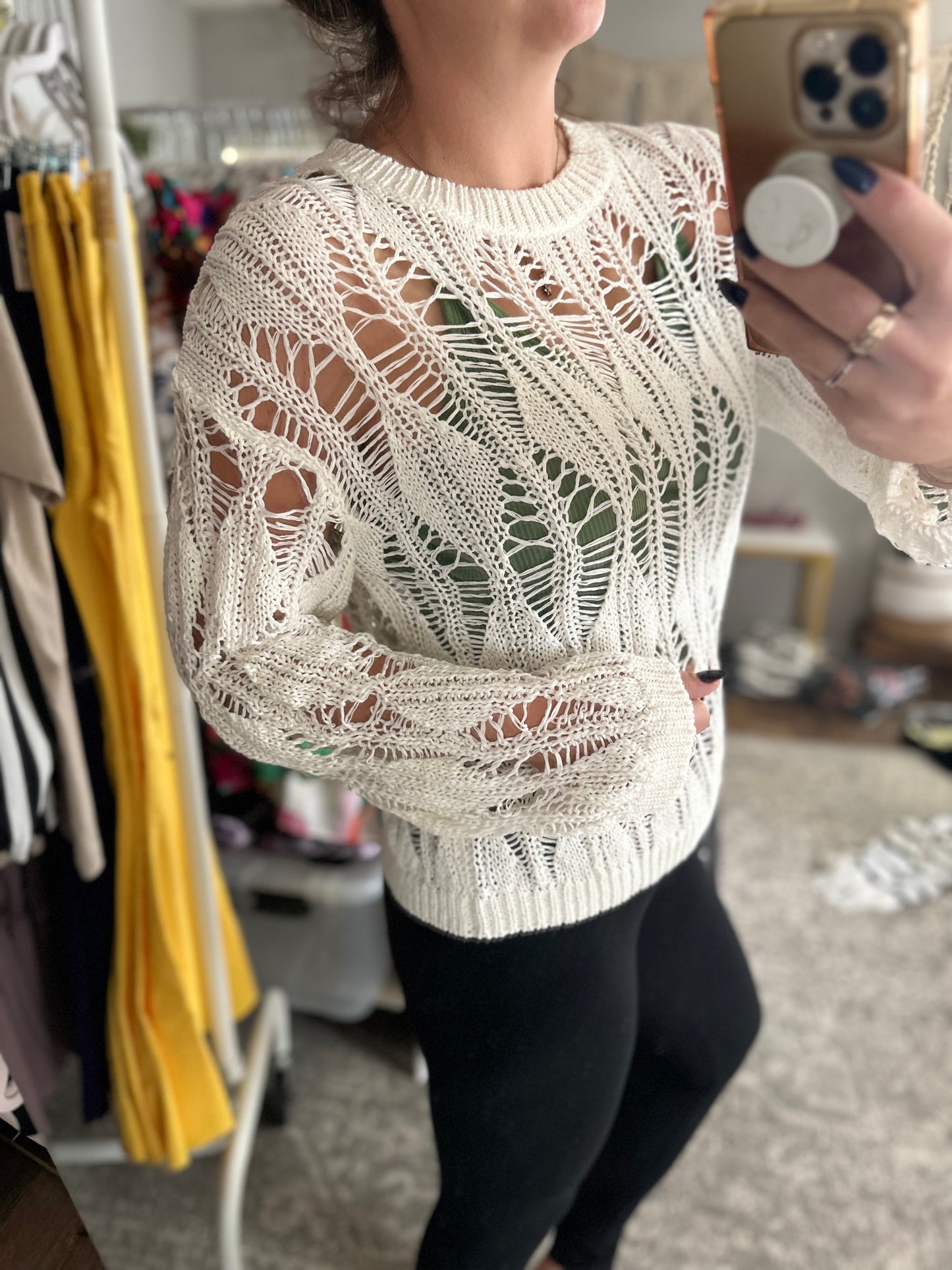 White crochet Sweater