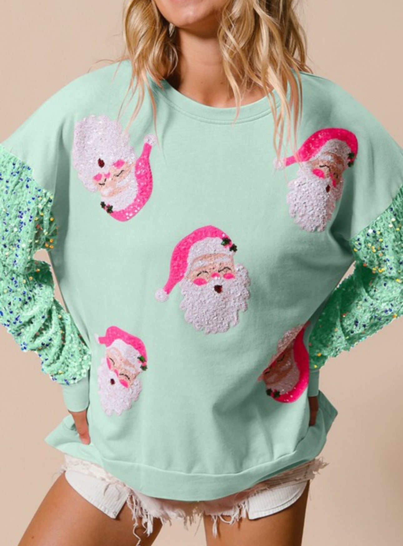 Sequined SANTA sweatshirt