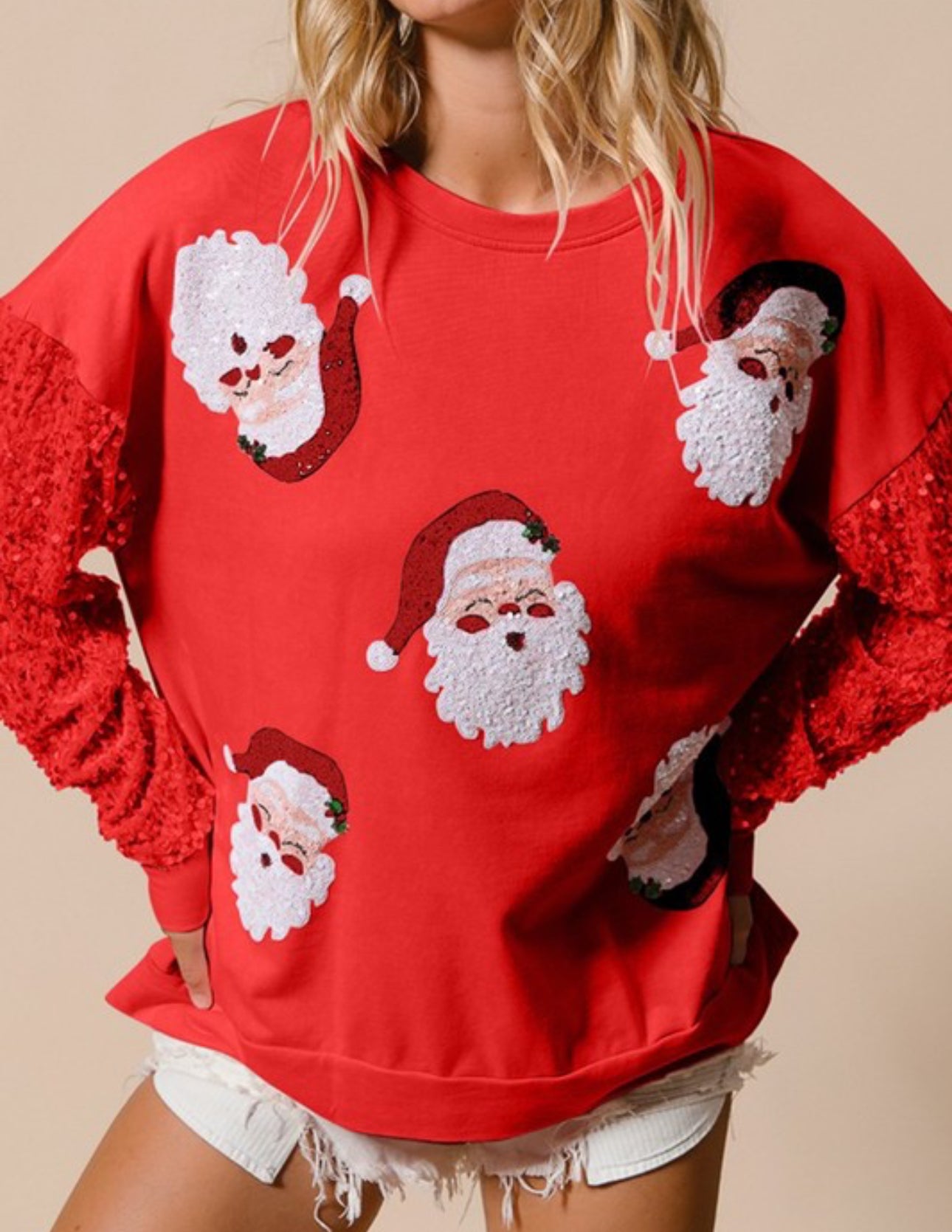 Sequined SANTA sweatshirt