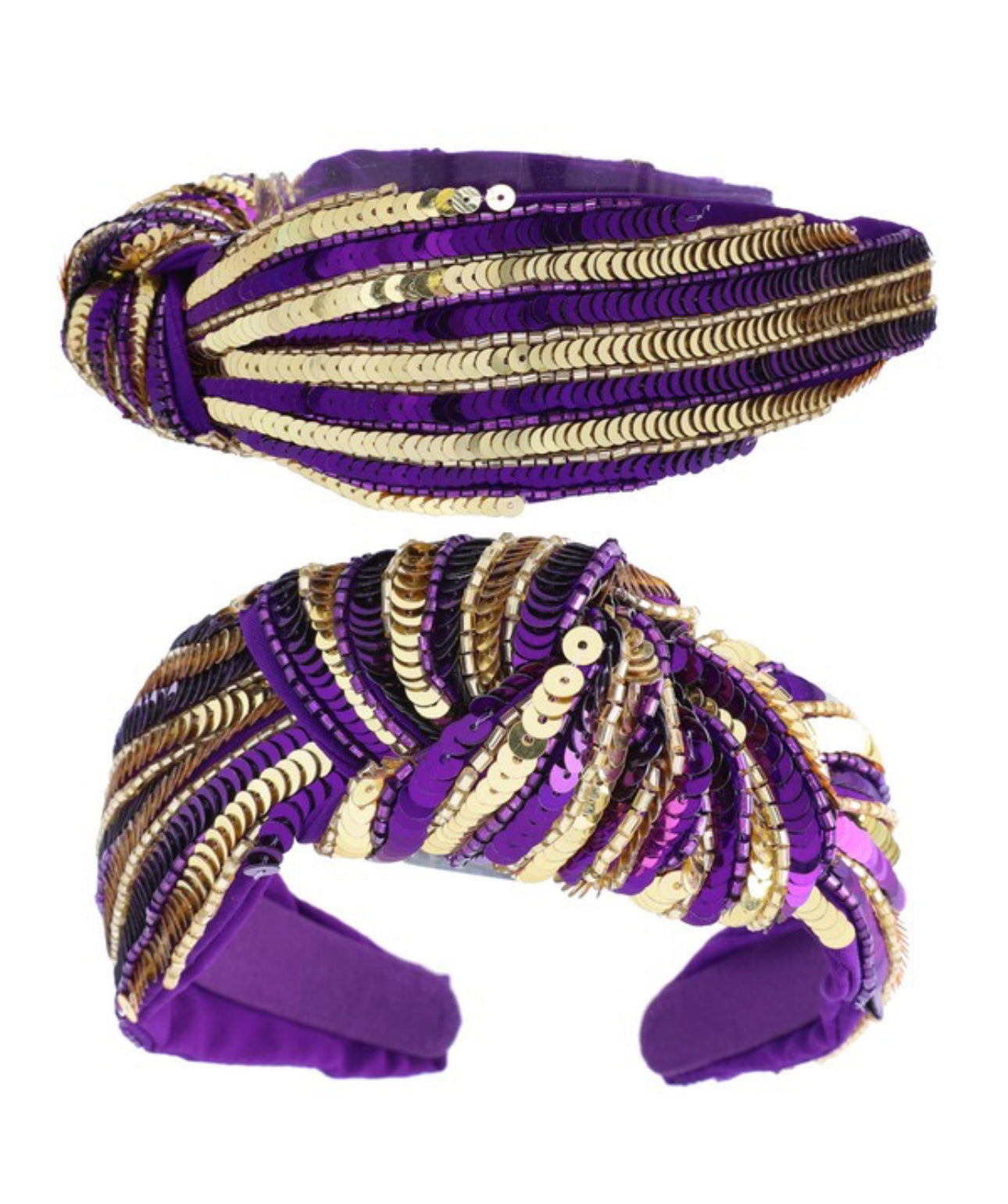 LSU and Saints Striped Headband